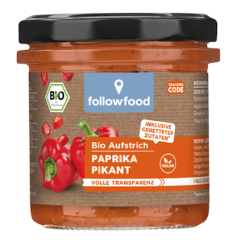 Bio Aufstrich Paprika pikant - vegan - followfood